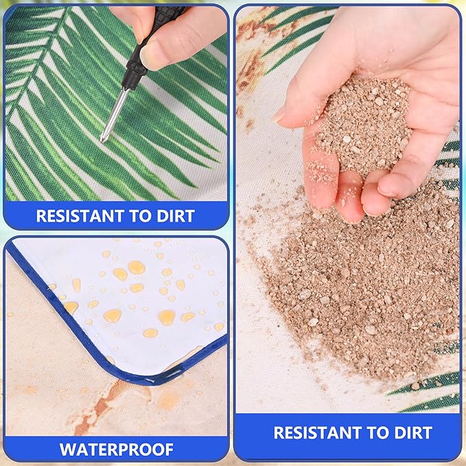 Picnic Blanket, Foldable Waterproof Sand Mat, Extra Large Picnic Blanket Outdoor Picnic Mat Beach Blanket for Park Grass Camping Hiking Travel Family Concerts