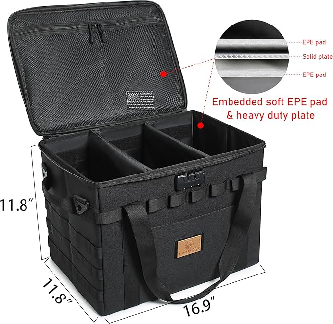 Tactical Camping Storage Bag - 38L Utility Tote Bag Organizer with Combination Lock and Shoulder Strap