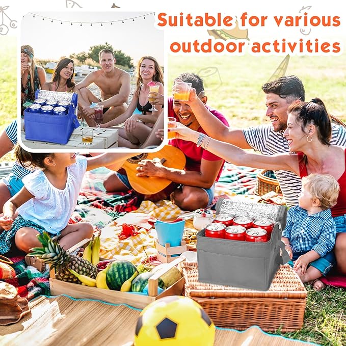 Amyhill 40 Pcs Insulated Lunch Bags Bulk Reusable Cooler Tote Bags Leakproof Thermal Lunch Box Waterproof Freezable Lunch Bag Beverage Bag with Strap for Men Women Office Work Picnic Beach (Colorful)