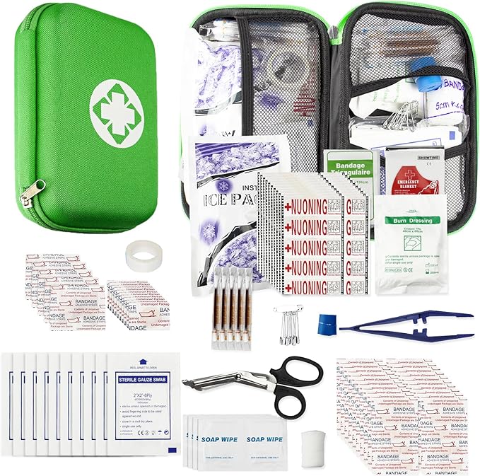 Car-Home Survival First-Aid Kit Emergency-Kit - Green 273Piece Equipment Travel Supplies First Aid Set Home Essentials Camping Hiking YIDERBO