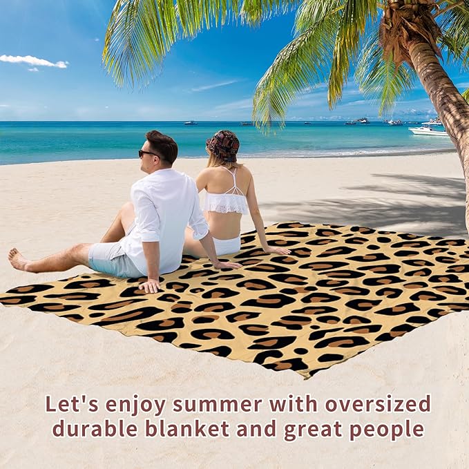 BYDOLL Beach Blanket Waterproof Sandproof 78''×81'' Suits1-4 Adults Compact Lightweight Oversized Sand-Free Blanket Large Picnic Mat for Beach Travel Camping Hiking