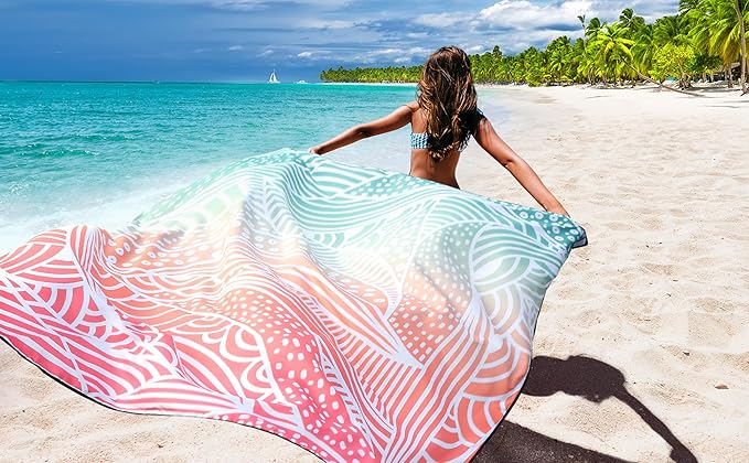 Beach Blanket Waterproof Sandproof Extra Large Beach Mat 79" X 83"/120"x108"for 1-8 Adults Quick Drying Durable Outdoor Picnic Mat for Beach Travel Camping Hiking