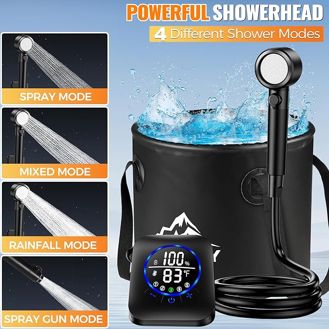 PANKAY Portable Toilet with Pop up Privacy Tent & Portable Shower for Camping