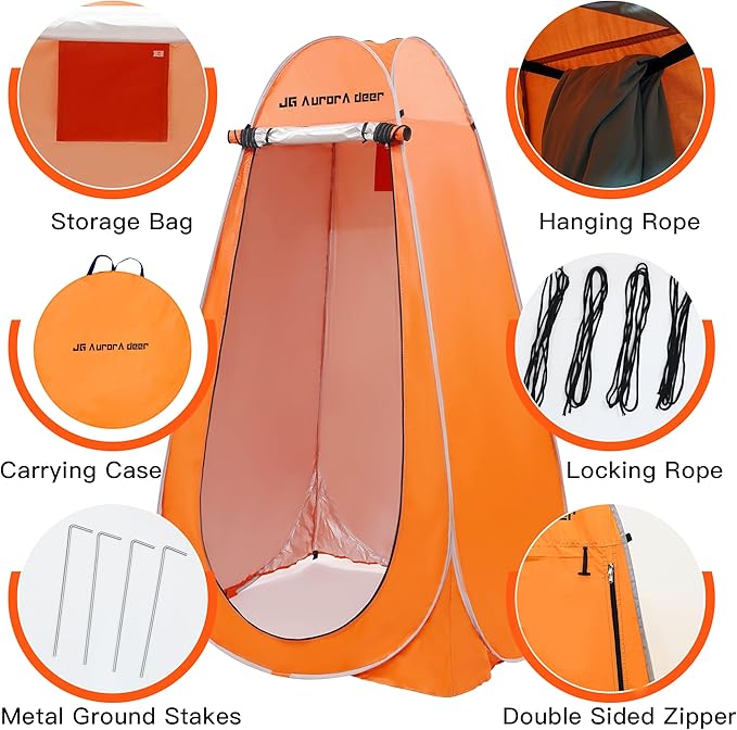 Pop Up Privacy Shower Tent Portable Tent Changing Room Camping Toilet Dressing Roomwith Window for Camping Beach Hiking Fishing with Carry Bag
