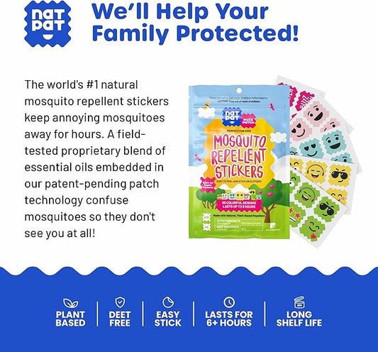 BuzzPatch Mosquito Patch Stickers for Kids (60 Pack) - All Natural, Plant Based Ingredients, Non-Toxic, DEET Free, Citronella Essential Oil Insect Patches, for Toddlers, Babies, Children (2)