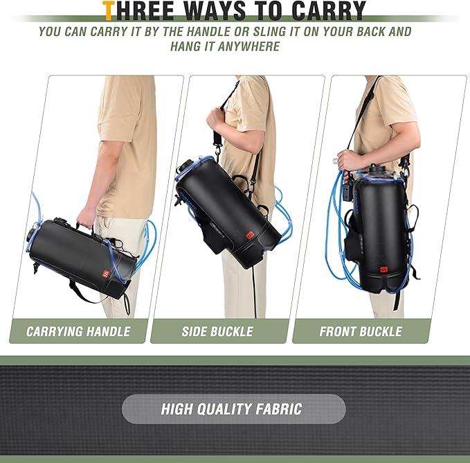 Portable Shower,12L/3.2 Gal Solar Camping Shower Bag with Auto Pressure Pump,Portable Outdoor Shower for Camping,Beach,Hiking,RV,Pet Bath