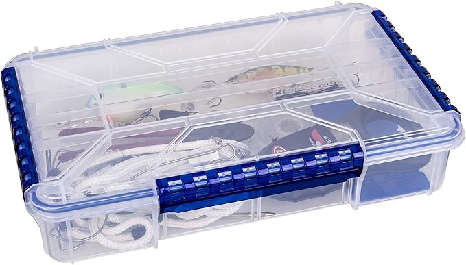 Flambeau Outdoors Waterproof Tuff Tainer - Fishing Lure, Tackle, and Gear Storage Box, Ultimate Tuff Tainer Tackle Box Includes Zerust Anti-Rust Tab - WP5000 Series 14" Double Deep
