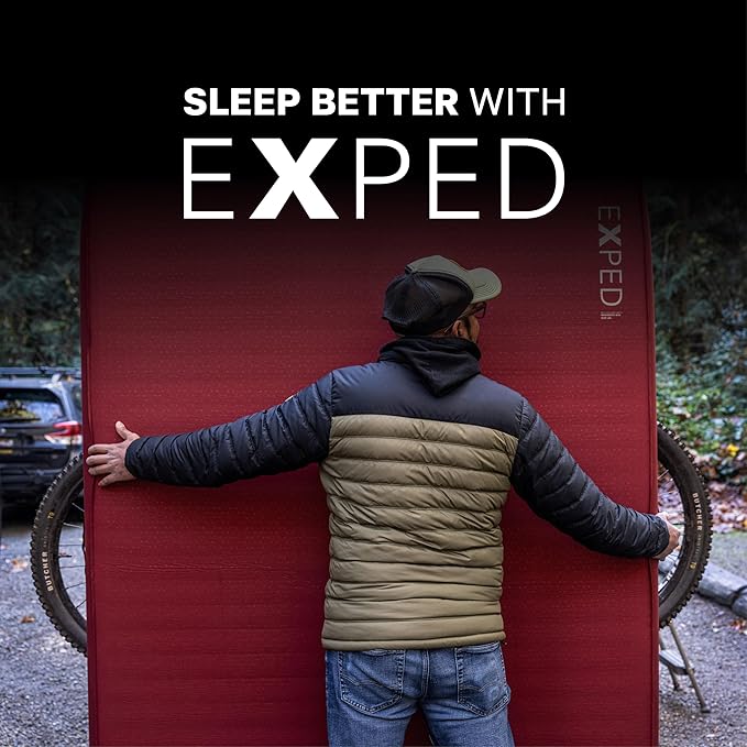 Exped MegaMat Max Long X-Wide - Self Inflating Plush Sleeping Mat, 6” Foam Pad, Pump Included