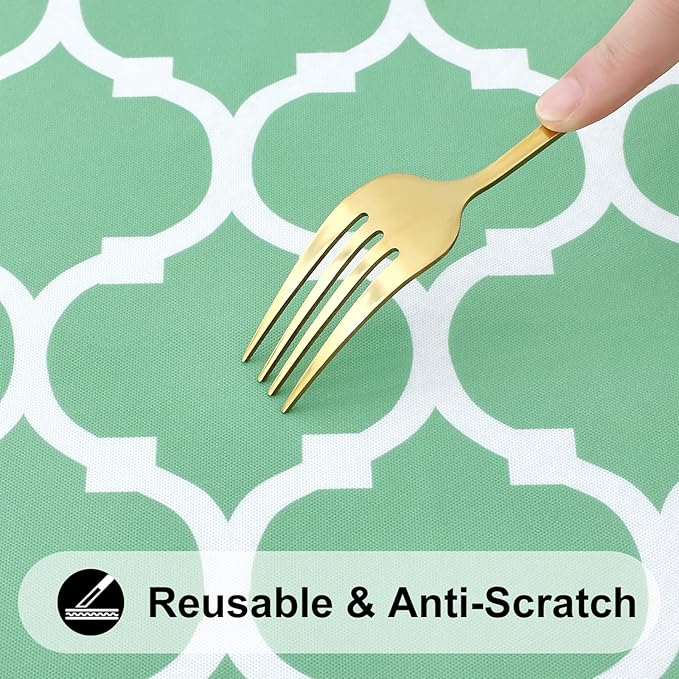 Smiry Rectangle Picnic Table Cover, Waterproof Elastic Fitted Camping Tablecloths for 4 Foot Tables, Wipeable Flannel Backed Vinyl Tablecloth Protector for Indoor, Outdoor (Sage Green, 24x48 Inches)