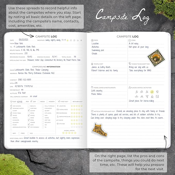 Clever Fox Camping Journal – Camper Log Book & RV Trip Planner – Outdoor Camp Journal & Adventure Travel Notebook for 12 Trips, A5 (Gray)