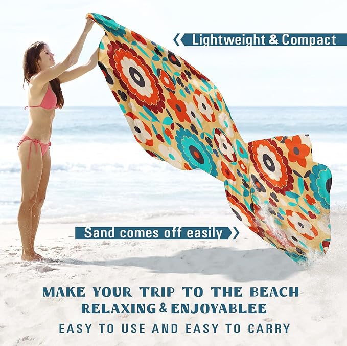 Beach Blanket Sandproof Waterproof 78''×81''1-5Adults Oversized,Compact Lightweight Durable Beach Mat for Travel Camping Hiking Picnic Blanket