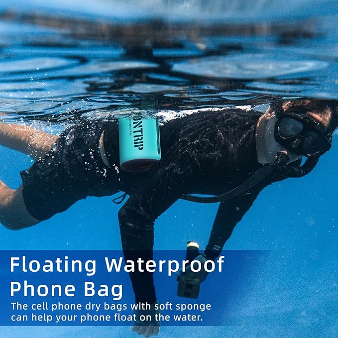 ROCONTRIP Crossbody Waterproof Bag IPX8 Dry Bag With Airtight Zipper Dry Sacks lightweight Portable Swimming Bag For Swimming Kayaking Camping Boating Rafting Fishing Travelling Snorkeling