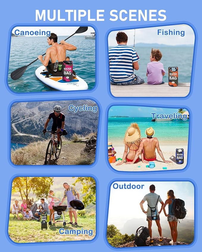 babygoal Waterproof Wet Bag and Dry Bag, Roll Top Waterproof Backpack Sack for Travel,Swimming,Kayaking, Beach, Rafting, Boating, Hiking, Camping and Fishing 2WLL05-B