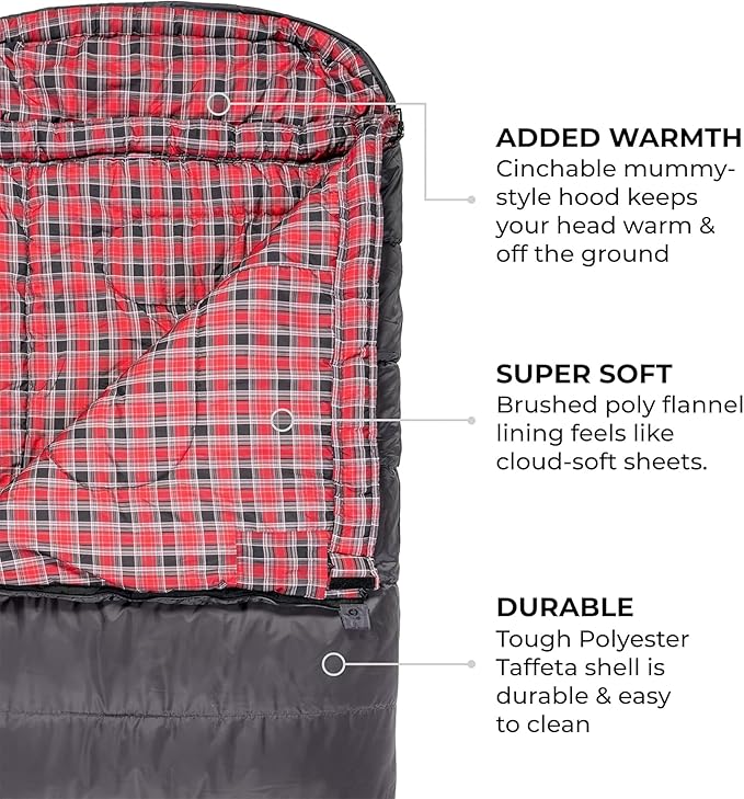 Teton Celsius XXL Sleeping Bag, Cold Weather Sleeping Bags for Adults and Kids, Camping Made Easy and Warm. Compression Sack Included, 35F, 25F, 0F, 20F Degree