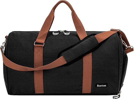 Kuston Sports Gym Bag with Shoe Compartment&Wet Pocket,Travel Duffel bag,Weekend Bag,Workout Bag Suitable for Men and Women