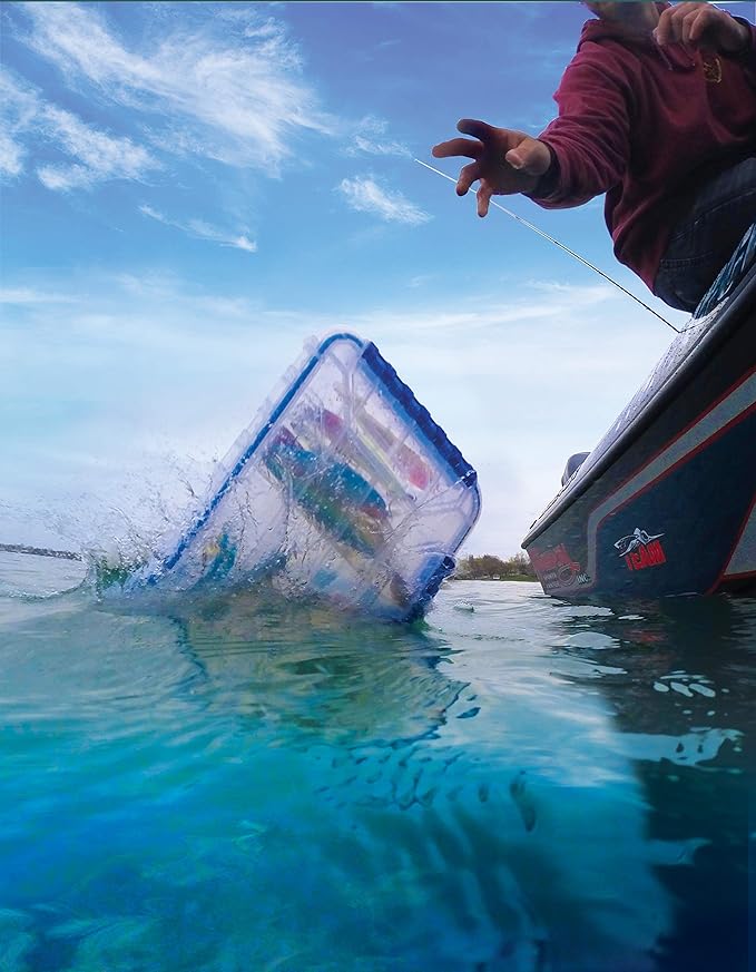 Flambeau Outdoors Waterproof Tuff Tainer - Fishing Lure, Tackle, and Gear Storage Box, Ultimate Tuff Tainer Tackle Box Includes Zerust Anti-Rust Tab - WP5000 Series 14" Double Deep