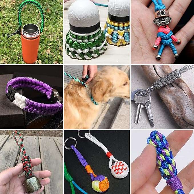 40 Colors 10 Feet Paracord Cord Multifunction Paracord Ropes 550lb Survival Paracord Random Combo Crafting Kit, for Making Lanyard, Bracelet, Dog Collar, Idea for Gift