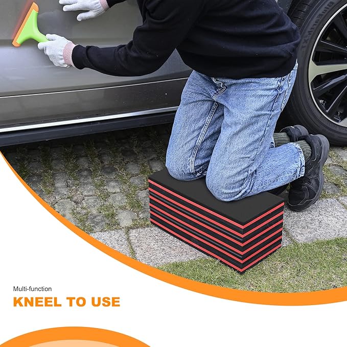 FOSHIO Foldable EVA Mat with Carrying Handles - Thick Kneeling Mat for Mechanics, Garage, Picnicking, Gardening, Camping, Home Gym