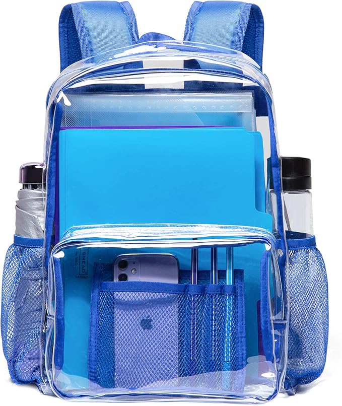 Vorspack Clear Backpack - Heavy Duty PVC Transparent See Through Backpack for College & Workplace