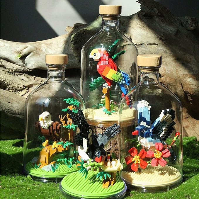 Thcbme Bird Animals Building Block Toy Set, Parrot, Swallow, Eagle, Creative Set to Build and Display, Compatible with Lego 6254100 Building Accessory, Great Gift for Kids with Ages 6+(Magpie 489pcs)