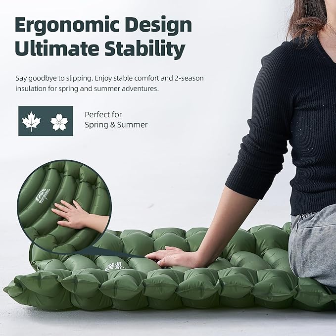 GearDoctors® Ether Ultralight Sleeping Pad 17.5oz – Compact Camping Air Mattress – Inflatable Sleeping Mat for Backpacking, Hiking, Tent, Outdoor Travel