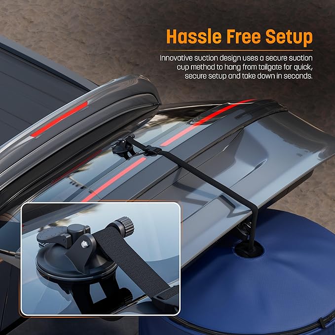 Instant Changing Tent for SUV Trunk, Easy Pop-Up Privacy Shelter with Liftgate Suction Pod - Portable Dressing Room for Beach, Outdoor Camping Shower, Toilet (Carry-Bag Included), Blue