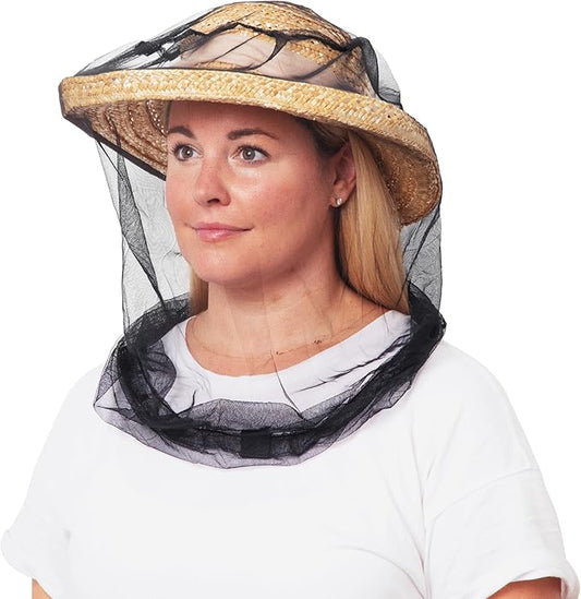 EVEN NATURALS Premium Mosquito Head Net - Ultra-Fine Bug Net for Maximum Head Protection – Lightweight, Breathable Insect Shield for Camping, Hiking and Outdoor Adventures - 25x26x39 Inches