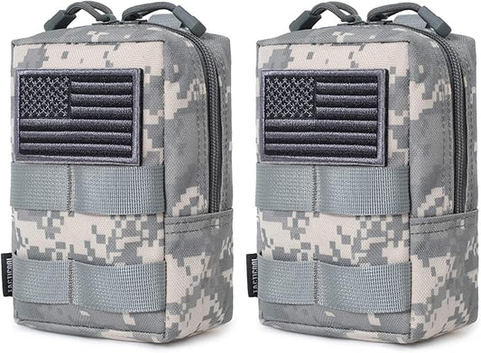 2 Pack Molle Pouches - Tactical Compact Water-Resistant EDC Pouch