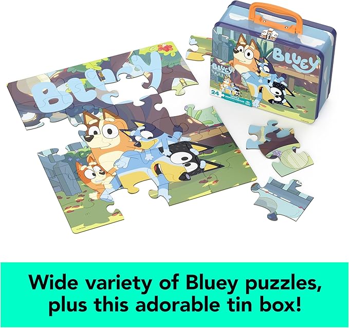 Bluey 11 Puzzle Bundle Set, 8- and 24-Piece Wood, Fuzzy, & Die-Cut Jigsaw Puzzles for Preschoolers and Kids