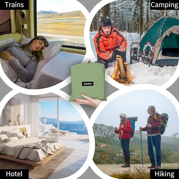 Sleeping Bag Liner - Travel Sheets for Hotel, Portable & Comfortable & Quick-Drying Adult Sleep Sack for Camping, Business Trips, Traveling, Hostel