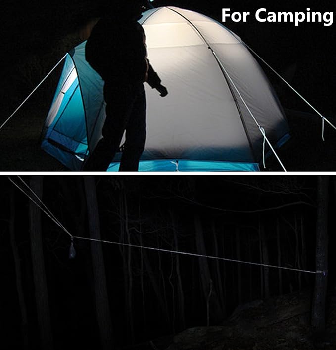 Camping Rope, ZJchao 9 Strand 550 Luminous Glow in The Dark Paracord Parachute Cord (White, 100ft)