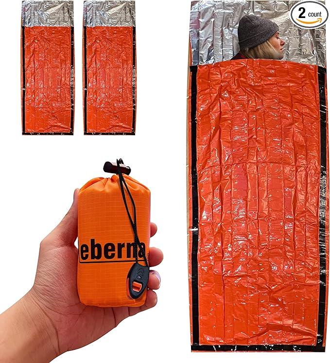 Emergency Sleeping Bags 2 Pack | Portable Emergency Blanket Survival Gear