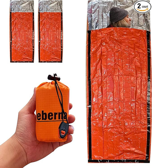 Emergency Sleeping Bags 2 Pack | Portable Emergency Blanket Survival Gear