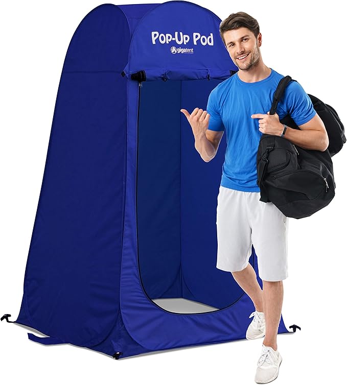 GigaTent Pop Up Pod Changing Room Privacy Tent – Instant Portable Outdoor Shower Tent, Camp Toilet, Rain Shelter for Camping & Beach – Lightweight & Sturdy, Easy Set Up, Foldable
