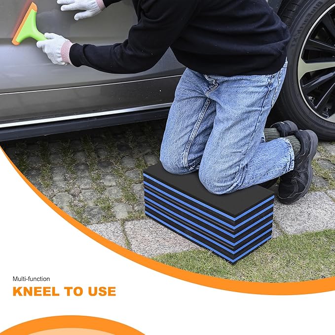 FOSHIO Foldable EVA Mat with Carrying Handles - Thick Kneeling Mat for Mechanics, Garage, Picnicking, Gardening, Camping, Home Gym