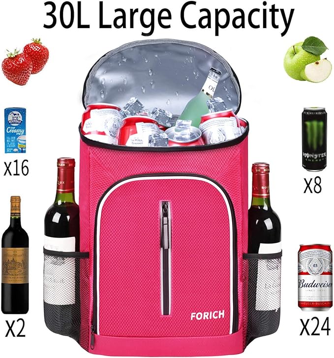 FORICH Soft Cooler Backpack Insulated Waterproof Backpack Cooler Bag Leak Proof Portable Small Cooler Backpacks to Work Lunch Travel Beach Camping Hiking Picnic Fishing Beer for Men Women