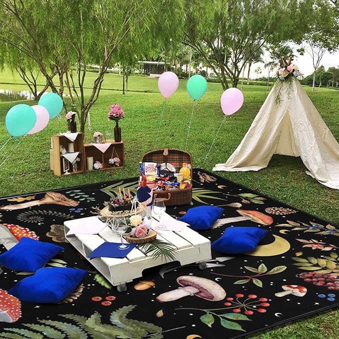 Extra Large Picnic Blankets Waterproof Foldable (60 "x 80") Beach Blanket Waterproof Sandproof,3-Layer Thicking Mat Outdoor Packable Camping Blanket