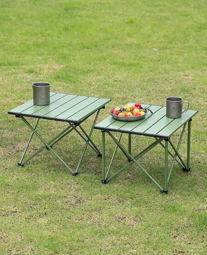 iClimb Ultralight Compact Camping Folding Table with Carry Bag (Reinforced Green - S)
