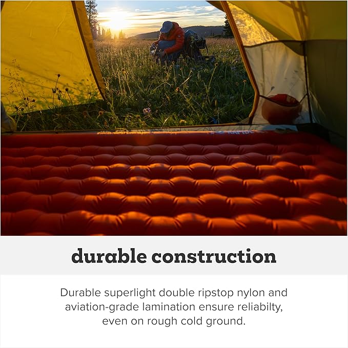 Big Agnes Rapide SL - Insulated Sleeping Pad, Ultralight, All Season Compact Backpacking and Hiking, Pumphouse Sack Included, Orange, 20x72 Regular