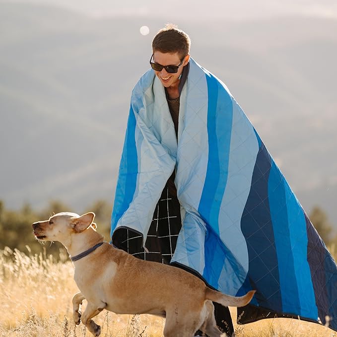 CORE Outdoor Weighted Blanket | Packable Waterproof Picnic Blanket, Beach Mat, Tent Camping Rug, & Stadium Blanket | Large Portable 94" x 78" Quilt Design with Built-in Straps and Carry Handle