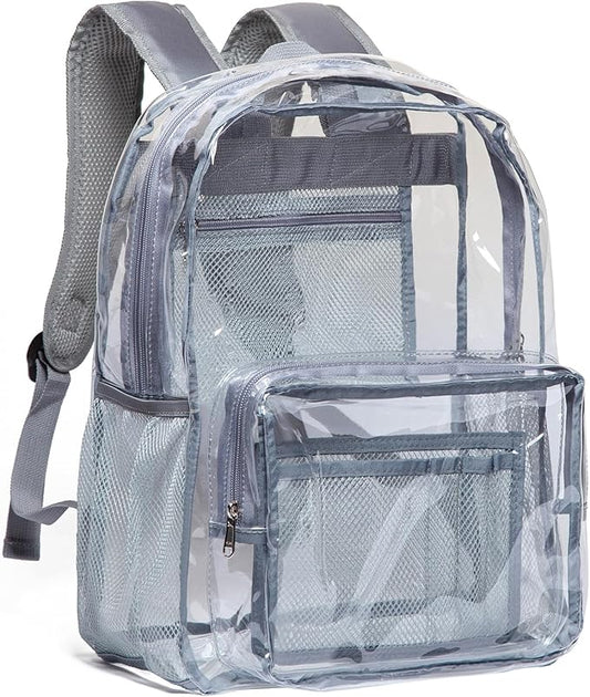Vorspack Clear Backpack - Heavy Duty PVC Transparent See Through Backpack for College & Workplace