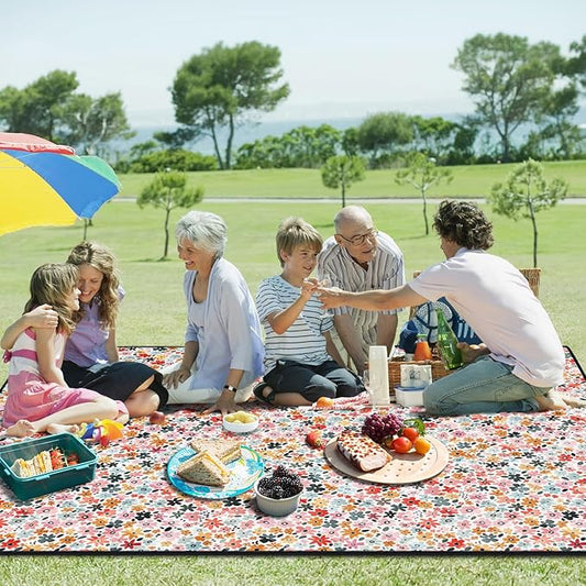 60x80'' Picnic Blankets Giant Water Resistant Sandless Manta Para Outdoors Beach Folding Roll Up Yard Sitting Exercise Couples Mat Road Trip Hiking Traveling Supplies Garden Glamping Equipment