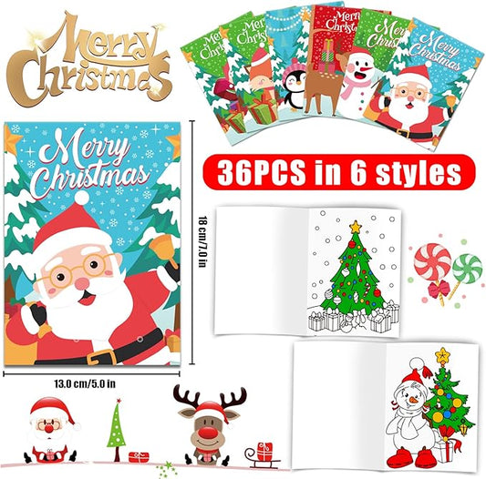 CCINEE 36pcs Christmas Coloring Books, 5" x 7" Mini Booklets Crafts for Kids Party Favors Fun Holiday Presents Classroom Christmas Games Prizes Art Gift to Boys and Girls Xmas Party Bag Fillers…