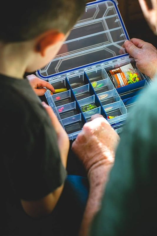 Flambeau Outdoors WP4005 Waterproof Fishing Tackle Box - Includes 11 Dividers, 16 Compartments, Waterproof Clear Tackle Box Fishing Lure Organizer, Ultimate Tuff Tainer Tackle Box with Zerust Dividers