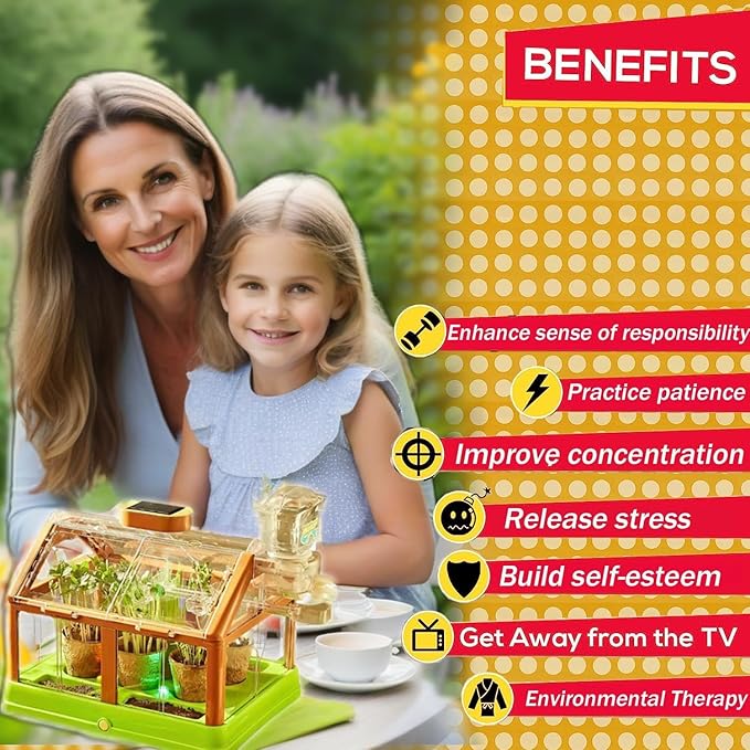 Terrarium kit for Kids,Kids Plant Growing Kit,Science STEM Toy & Craft Growing Kits for Ages 4-8 Birthday Easter Gifts for Boy, Girls 4, 5, 6, 7, 8, Year Old - Gardening Set Toys