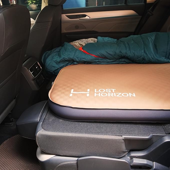 LOSTHORIZON Air & Foam Camping Mattress, Self-Inflating Sleeping Pad, 3" Thick, with Pump Sack, Slim Single
