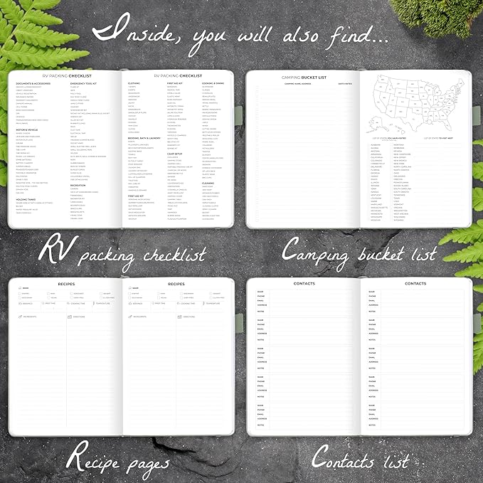 Clever Fox Camping Journal – Camper Log Book & RV Trip Planner – Outdoor Camp Journal & Adventure Travel Notebook – 12 Trips Total, 8 Pages per Trip – Hardcover, A5 Size (Cypress)