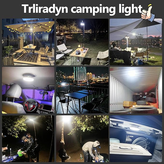10000mAh Rechargeable Hanging Tent Lighting, Portable 30W 4000LM LED Camping Lantern with Magnet, Power Bank, 4 Lighting Modes, IPX5 Waterproof LED Flashlight for Emergency