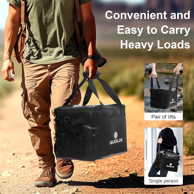 Portable Waterproof Fireproof Camping Storage Bag, Grill Carry Bag, Cookware Organizer, Outdoor Case for Camping, Tailgating, Grilling, Bag Only