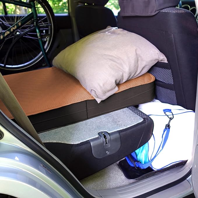 LOSTHORIZON Air & Foam Camping Mattress, Self-Inflating Sleeping Pad, 4.5" Thick, with Air Pump, Cot